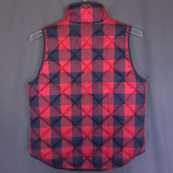 J. Crew Full Zip Quilted Puffer Vest Size Medium Buffalo Plaid Down Filled - Picture 7 of 7
